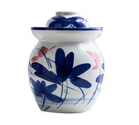Tarro de cerámica for encurtidos con tapa, tarro de porcelana tradicional china for encurtidos, recipiente for chucrut B-7L(B,4L)