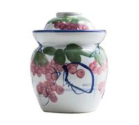 Tarro de cerámica for encurtidos con tapa, tarro de porcelana tradicional china for encurtidos, recipiente for chucrut B-7L(A,7L)