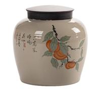 Tarro de cerámica suelto para almacenamiento de té, pequeño, retro, portátil, sellado, juego de té chino, tarro de almacenamiento de té individual (A)