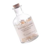 Tarro de Cerillas en Botella 1 Set de Vidrio y Madera para Velas | Blanco, Encendido Fácil, para Estanterías Flotantes y Salón, Obsequio de Boda y Pareja