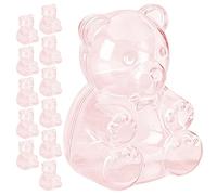 Tarro de Chuches con Tapa | 12 Piezas de Almacenamiento para Gomitas en Forma de Oso,Contenedores Transparentes de Dulces en Forma de Oso | para Gominolas, Granos de Café, Azúcar, Té, Chocolate, Despe