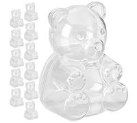 Tarro de Chuches con Tapa | 12 Piezas de Almacenamiento para Gomitas en Forma de Oso | Contenedores Transparentes de Dulces en Forma de Oso | Para Galletas Azúcar Té Chocolate Cocina Boda Vacaciones y