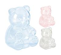 Tarro de Chuches con Tapa - 12 Unidades Frasco | Tarros Decorativos Transparentes en Forma de Oso - para Gominolas, Granos de Café, Azúcar, Té, Chocolate, Despensa, Cocina, Bodas, Fiestas de San
