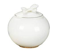 Tarro de cocina Recipiente hermético for té de porcelana for suelto, recipiente for blanca jade con grasa oveja Dehua, tanque almacenamiento sellado esmalte 900 ml para azúcar(Blanco)