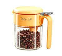 Tarro de condimentos, cuchara resistente a la humedad de 400 ml incluida, recipiente de condimentos con tapa de vidrio, para preparación de comidas, platos, catering, camión, restaurante, camping