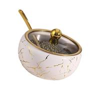 Tarro de condimentos de acero inoxidable para almacenamiento de cocinas modernas Diseño a prueba de polvo Tazón de azúcar con de vidrio y cuchara Tarros de especias de acero inoxidable con tapas
