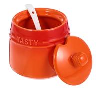 Tarro de Condimentos de Cerámica Cuchara Naranja para Cocina | Café y Hogar, Apto para Especias, Harina y Alimento de Mascotas, Uso Práctico