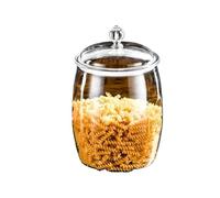 Tarro de conservación Tarro de galletas, dulces, granos harina, bote plástico duro y liso con tapas, recipiente hermético transparente for almacenamiento alimentos, 2,2/3,8/6,5l, 1 ud(2.2L)