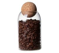 Tarro de Cristal con Tapa de Corcho, 800ml Botes Cocina Almacenaje, Botes Cristal con Corcho Esférico, Bote Hermetico, Transparente, Tarros Cocina Almacenaje, para Especias, Azúcar, Café, Galletas