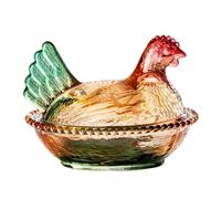 Tarro de cristal con tapa para caramelos de gallina en el nido, vasos de cristal, platos de caramelos, tarros decorativos para dulces, aperitivos, decoración de mesa, caramelos de gallina