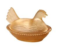 Tarro de cristal para caramelos de gallina en nido con tapa, vasos de cristal, platos de caramelos, tarros decorativos para dulces, aperitivos, decoración de mesa, plato de cristal para gallinas