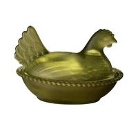 Tarro de cristal para caramelos de gallina en nido con tapa, vasos de cristal, platos de caramelos, tarros decorativos para dulces, aperitivos, decoración de mesa, plato de cristal para gallinas