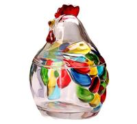 Tarro de cristal para caramelos, diseño de gallo en nido, para galletas, almacenamiento de alimentos, recipiente decorativo para aperitivos, plato de gallo