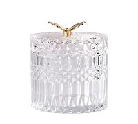 Tarro de Cristal para Dulces, Mariposa Botes de Cristal con Tapa para Caramelos, Tarros de Vidrio de Almacenamiento, Tarro de Cristal Decorativo Transparente para Buffet Dulce para Fiesta Boda Navidad