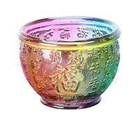 Tarro de dinero Cuenco del tesoro Cuenco Feng Shui Cuenco de arte artesanal Cuenco Fu Vidrio Fortuna