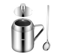 Tarro de especias - Bote de cocina de acero inoxidable de 500 ml, organizador con tapa y cuchara, tazón de azúcar, recipiente compacto para alimentos | Para té con sal caramelo Ghee productos secos