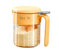 Tarro de especias de - 400 ml, recipiente hermético para especias con tapa de cuchara, dispensador de almacenamiento de cocina resistente a la humedad, soporte transparente para especias |