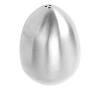 Tarro de especias en forma de huevo, dispensador de sal y pimienta de acero inoxidable, coctelera de condimentos de cocina a prueba de fugas con 3 agujeros para el hogar y el (Plata)