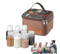 Tarro de especias - Organizador de condimentos de 6,3 x 6,3 x 4,1 pulgadas, juego de especias portátil, tarros agitadores de tela Oxford de 9 piezas con | Dispensador de condimentos ligero, bols