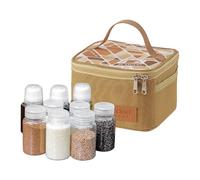 Tarro de especias - Organizador de condimentos de 6,3 x 6,3 x 4,1 pulgadas, juego de especias portátil, tarros agitadores de tela Oxford de 9 piezas con | Dispensador de condimentos ligero, bols