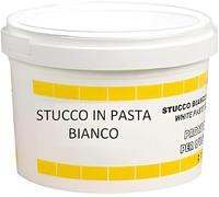 Tarro de estuco blanco en pasta profesional listo para usar - Estuco para madera y pared - Adhesión perfecta y secado rápido (Blanco, 0,25 kg)