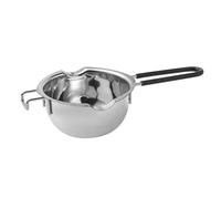 Tarro de fusión de mantequilla, olla de chocolate | Cuenco de fusión de olla | Tarro de acero inoxidable de 400 ml con mango de silicona resistente al calor, para mantequilla, dulces, queso, f
