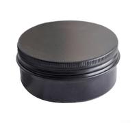 Tarro de hojalata para velas, caja de almacenamiento vacía para especias, hierbas, bálsamos y geles, lata de metal sellada para manualidades, viajes, camping, 100 ml, plata (hilo negro pequeño)