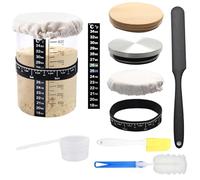 Tarro de iniciación de masa madre de 32 oz/900 ml - Kit de tarro de masa madre con tapas,gorro de tela,termómetro,espátula de silicona,etc