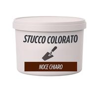 Tarro de masilla en pasta de color profesional, listo para usar, masilla para madera y pared, adhesión perfecta y secado rápido, nogal claro, 0,5 kg