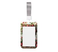 Tarro de mermelada de fresas estilo rústico deslizante para tarjetas de identificación, funda de plástico duro para tarjetas de trabajo, protector de etiqueta de nombre para enfermeras y oficina