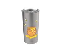 Tarro de miel con abejas Vaso térmico de acero inoxidable de doble pared