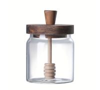 Tarro de Miel de Vidrio con , Contenedor de Almacenamiento Hermetico para Cafe, Te, Granos, Organizador de de Cocina, Botella de Vidrio Duradera