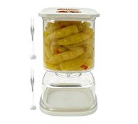 Tarro de pepinillos - Recipiente de fermentación de alimentos con colador elevable, 1 tarro para jugo, almacenamiento hermético para y jalapeños, suministro de cocina, recipiente a prueba de fugas