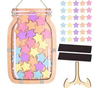 Tarro de recompensa con 30 estrellas, bote de recompensa para motivar un buen comportamiento, gráfico de recompensas bote de colección de estrellas para padres profesores de aulas escolares en casa