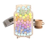 Tarro de recompensa para niños - 25 cm de madera, tabla de incentivos acrílicos de 45 estrellas, de gestión del comportamiento en el aula, apoyo educativo, decoración de aula, para padres en