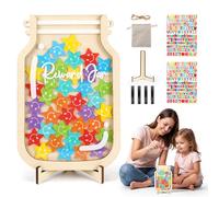 Tarro de recompensa para niños con fichas de estrella, tabla de comportamiento de refuerzo positivo para el hogar y el aula, tabla de tareas para niños y sistema de recompensas de seguimiento de