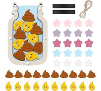 Tarro de recompensa para niños, entrenamiento de inodoro y tabla de tareas con 20 fichas y 20 estrellas, tarro magnético de incentivo de comportamiento para niños y niñas, artículos esenciales para el