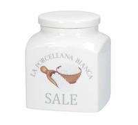 La Porcelana Blanca - Tarro de Porcelana Decorado con Sal conserva