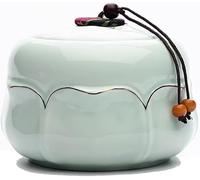 Tarro de té cerámica 200ml, recipiente sellado celadón, tarro almacenamiento bote verde suelto