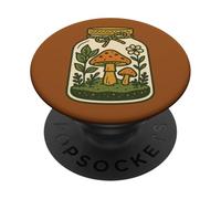 Tarro de terrario pequeño con diseño de Hongos PopSockets PopGrip Adhesivo