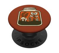 Tarro de terrario pequeño con diseño de Hongos PopSockets PopGrip Adhesivo