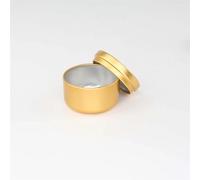 Tarro de Vela Caja redonda de aluminio 0 g con tapa for velas, contenedores té, tarro vacío, recipiente almacenamiento, contenedor crema cosmética rellenable(Gold,20pcs)