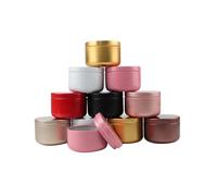 Tarro de Vela Caja redonda de aluminio 0 g con tapa for velas, contenedores té, tarro vacío, recipiente almacenamiento, contenedor crema cosmética rellenable(Mixcolor,36pcs)