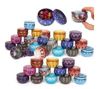 Tarro de Vela Kit de 36 tarros caramelos for hacer velas, latas hojalata, estuche almacenamiento for guardar especias en seco, suministros festivos for fiestas y dulces