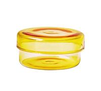 Tarro de Vela Tarro De Almacenamiento Contenedor Vidrio Decorativo For Escritorio Orangizer Lata For Hacer Velas Oficina Albañil Frascos Y Tapas(D8xH3.5cm Yellow L)