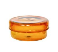 Tarro de Vela Tarro De Almacenamiento Contenedor Vidrio Decorativo For Escritorio Orangizer Lata For Hacer Velas Oficina Albañil Frascos Y Tapas(D8xH3.5cm Amber L)