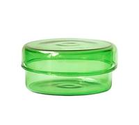 Tarro de Vela Tarro De Almacenamiento Contenedor Vidrio Decorativo For Escritorio Orangizer Lata For Hacer Velas Oficina Albañil Frascos Y Tapas(D8xH3.5cm Green L)