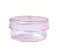 Tarro de Vela Tarro De Almacenamiento Contenedor Vidrio Decorativo For Escritorio Orangizer Lata For Hacer Velas Oficina Albañil Frascos Y Tapas(D8xH3.5cm Pink L)