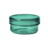 Tarro de Vela Tarro De Almacenamiento Contenedor Vidrio Decorativo For Escritorio Orangizer Lata For Hacer Velas Oficina Albañil Frascos Y Tapas(D8xH3.5cm LakeGreenL)