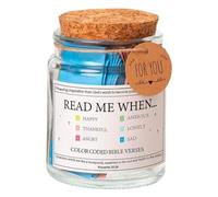Tarro de Versículos de la Biblia Read Me When | Léame Cuando Versículos Coloridos en Vidrio | Tarjetas de las Escrituras